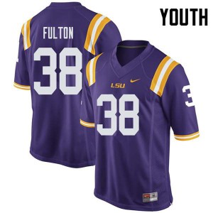 Youth Keith Fulton Purple Tigers #38 NCAA Jerseys