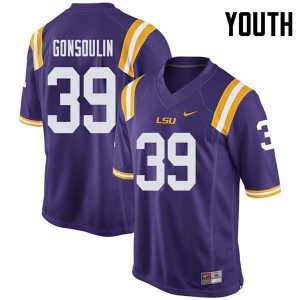 Youth Jack Gonsoulin Purple Tigers #39 Player Jersey