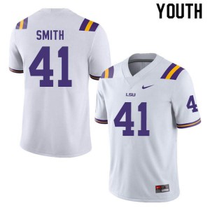 Youth Carlton Smith White Tigers #41 Football Jersey
