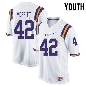 Youth Aaron Moffitt White LSU Tigers #42 Official Jersey