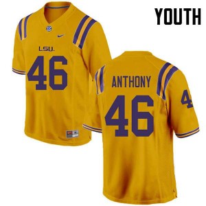 Youth Andre Anthony Gold Louisiana State Tigers #46 Official Jersey