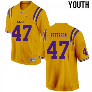 Youth Max Peterson Gold LSU #47 High School Jerseys