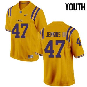 Youth Nelson Jenkins III Gold Tigers #47 Embroidery Jersey