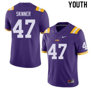 Youth Quentin Skinner Purple LSU #47 College Jersey
