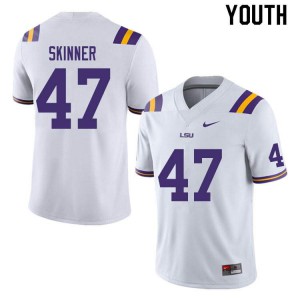 Youth Quentin Skinner White LSU Tigers #47 High School Jerseys