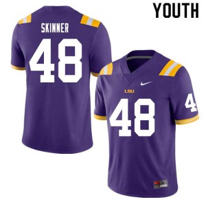 Youth Quentin Skinner Purple Tigers #48 College Jersey