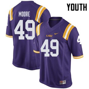 Youth Travez Moore Purple Louisiana State Tigers #49 Stitched Jersey