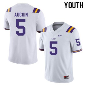 Youth Alex Aucoin White Tigers #5 Official Jerseys