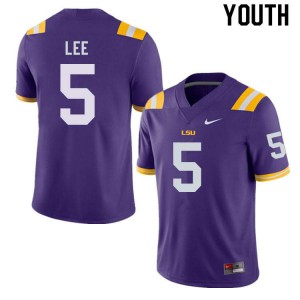 Youth Devonta Lee Purple LSU Tigers #5 Stitch Jerseys