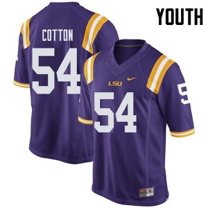 Youth Davin Cotton Purple LSU Tigers #54 Football Jersey