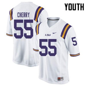 Youth Jarell Cherry White LSU Tigers #55 Player Jersey