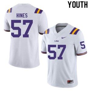 Youth Chasen Hines White Tigers #57 University Jersey