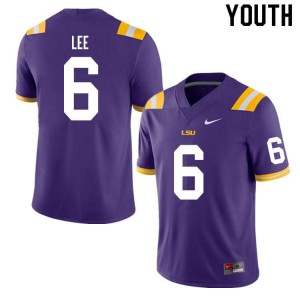 Youth Devonta Lee Purple LSU #6 Player Jersey