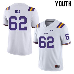 Youth Siaki Ika White Louisiana State Tigers #62 Official Jersey