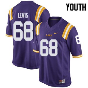 Youth Damien Lewis Purple Tigers #68 Official Jersey