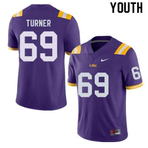Youth Charles Turner Purple Tigers #69 Football Jerseys