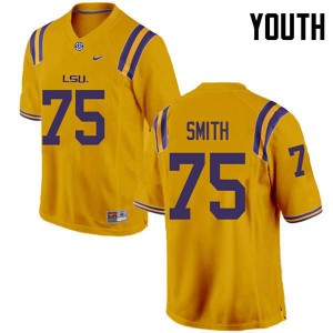 Youth Michael Smith Gold Louisiana State Tigers #75 Football Jerseys
