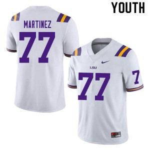 Youth Marlon Martinez White LSU #77 Stitch Jerseys