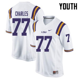 Youth Saahdiq Charles White Louisiana State Tigers #77 Official Jersey