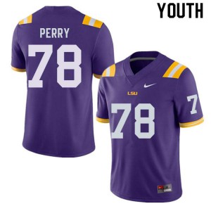 Youth Thomas Perry Purple Louisiana State Tigers #78 High School Jerseys