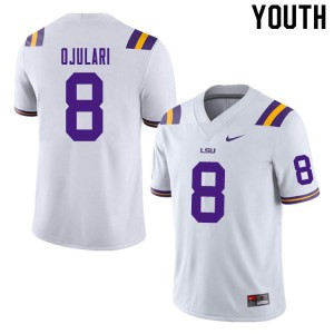 Youth BJ Ojulari White LSU #8 Stitched Jerseys