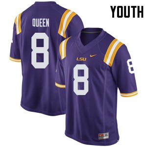 Youth Patrick Queen Purple LSU Tigers #8 Football Jerseys