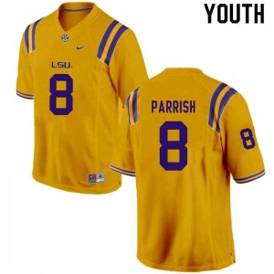 Youth Peter Parrish Gold LSU #8 Stitched Jerseys