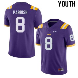 Youth Peter Parrish Purple LSU #8 Player Jersey