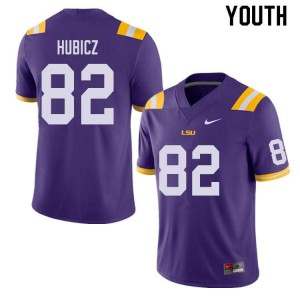 Youth Brandon Hubicz Purple Louisiana State Tigers #82 Official Jerseys
