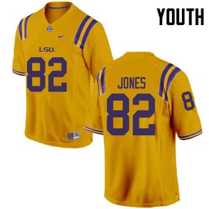 Youth Kenan Jones Gold LSU Tigers #82 College Jerseys