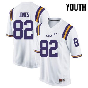 Youth Kenan Jones White LSU Tigers #82 High School Jerseys