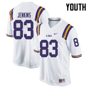 Youth Jaray Jenkins White LSU #83 High School Jerseys