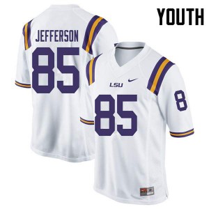 Youth Justin Jefferson White LSU Tigers #85 NCAA Jersey