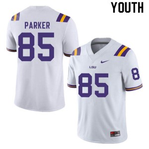 Youth Ray Parker White LSU Tigers #85 Official Jerseys
