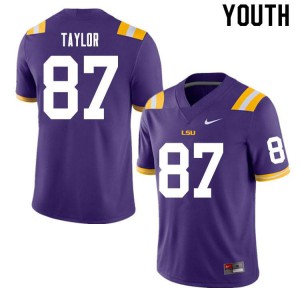 Youth Kole Taylor Purple Tigers #87 High School Jersey
