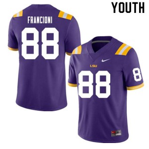Youth Evan Francioni Purple LSU #88 Football Jerseys
