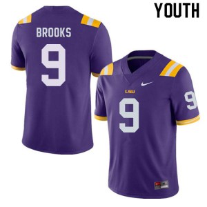 Youth Marcel Brooks Purple LSU Tigers #9 Embroidery Jerseys