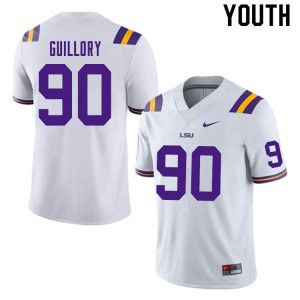 Youth Jacobian Guillory White Louisiana State Tigers #90 University Jersey