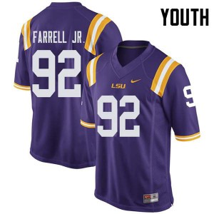 Youth Neil Farrell Jr. Purple LSU Tigers #92 University Jerseys