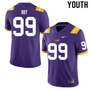 Youth Jaquelin Roy Purple Tigers #99 Player Jersey