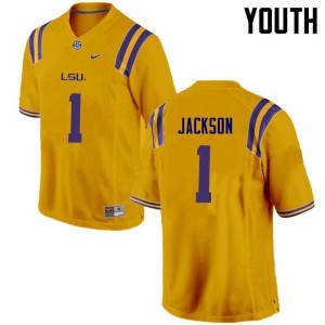 Youth Donte Jackson Gold LSU Tigers #1 College Jerseys