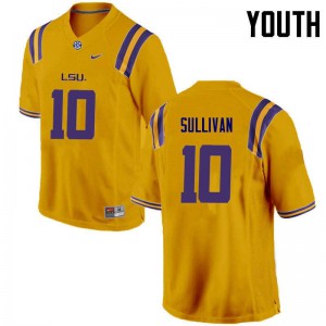 Youth Stephen Sullivan Gold Louisiana State Tigers #10 Official Jerseys