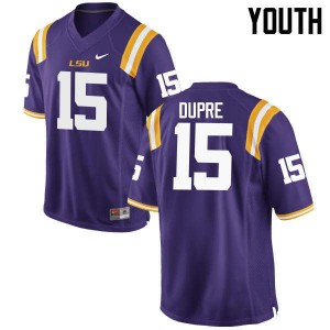 Youth Malachi Dupre Purple LSU Tigers #15 Stitched Jerseys