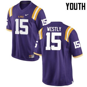 Youth Tony Westly Purple LSU Tigers #15 Stitched Jersey