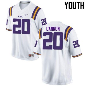 Youth Billy Cannon White Louisiana State Tigers #20 Official Jerseys