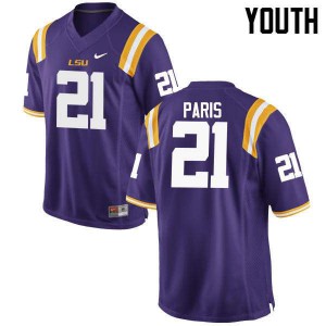 Youth Ed Paris Purple Louisiana State Tigers #21 College Jersey