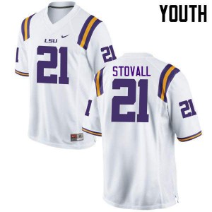 Youth Jerry Stovall White Tigers #21 NCAA Jerseys