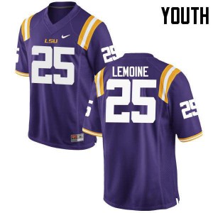 Youth T.J. Lemoine Purple LSU Tigers #25 Official Jerseys