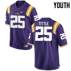 Youth Y. A. Tittle Purple LSU #25 Stitch Jerseys