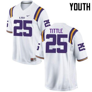 Youth Y. A. Tittle White LSU Tigers #25 Stitch Jerseys